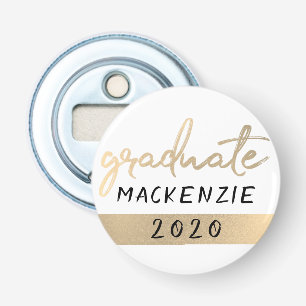 Graduate Gold Script   Elegant Hand-Lettered Brush Bottle Opener