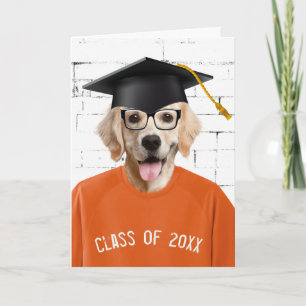 Graduate Golden Retriever with Black Cap Card