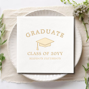 Graduate Grad Cap Personalised Graduation Class Of Foil Napkins