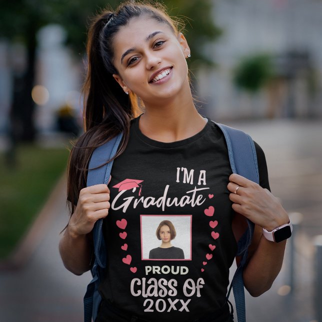 Graduate Grad Photo Graduation Class Custom T-Shirt (Creator Uploaded)