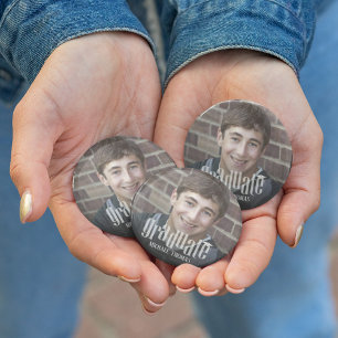 Graduate Grad Typography Graduation Photo Simple  6 Cm Round Badge