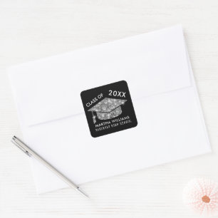 Graduate / Graduation Academic Class of, Chic Square Sticker