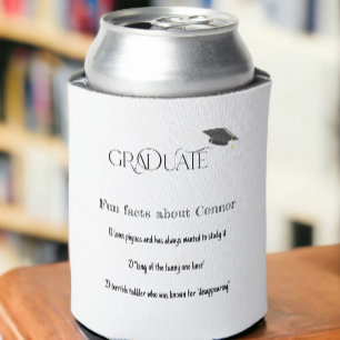 Graduate Graduation Cap Fun Facts 2023 Can Cooler