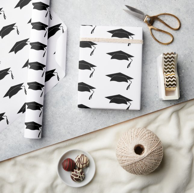 Graduate Graduation Cap Pattern Wrapping Paper (Crafts)