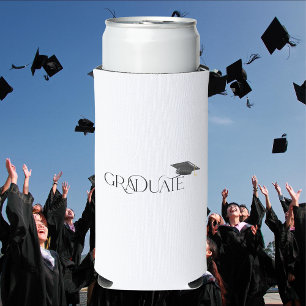 Graduate Graduation Cap Personalised Seltzer Can Cooler