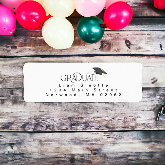 Graduate Graduation Cap Return Address Label (Creator Uploaded)
