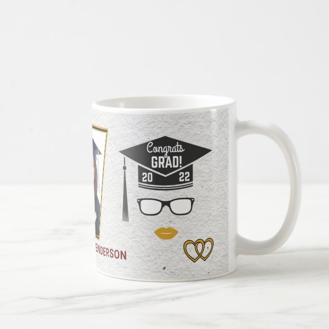 Graduate Graduation Class 2022 Photo Congrats Coffee Mug (Right)