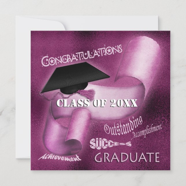 Graduate graduation class of elegant invitation (Front)