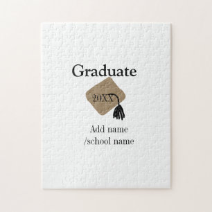 Graduate graduation congrats add name school year  jigsaw puzzle