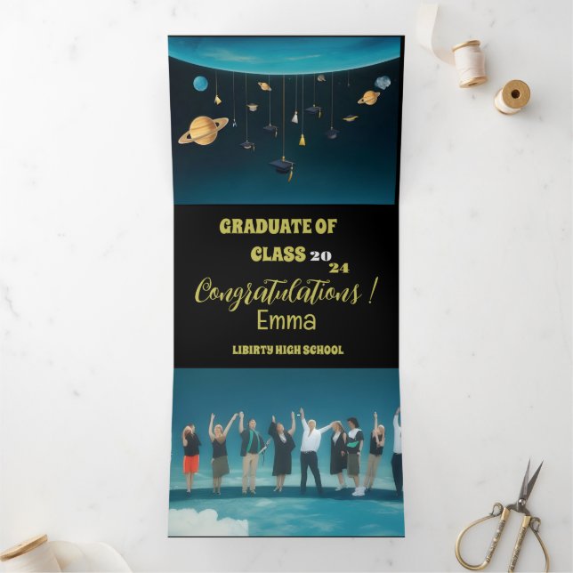Graduate Graduation Tri-Fold Invitation (Inside)