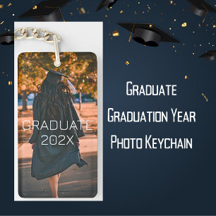 Graduate Graduation Year Full Bleed Photo Key Ring