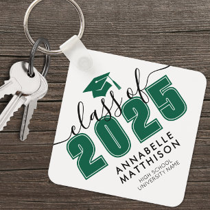 Graduate Green Graduation Key Ring
