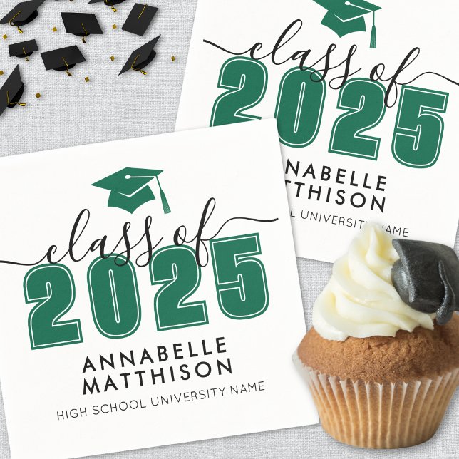 Graduate Green Graduation Napkin (Graduate Green Graduation Napkins)