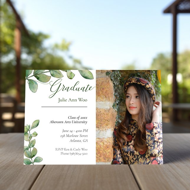 Graduate Greenery Photo Announcement (Creator Uploaded)