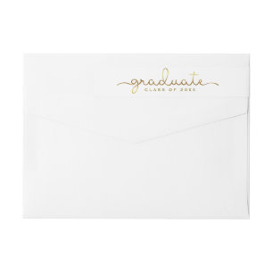 Graduate Hand Lettered Gold Script Wrap Around Label