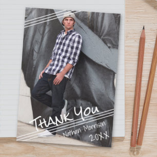 Graduate Hand Lettered Thank You One Photo Card
