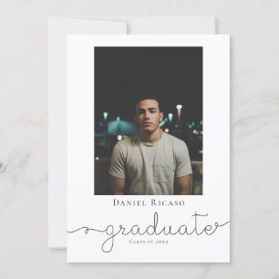 Graduate Handwritten Brush Strokes Personalised Announcement