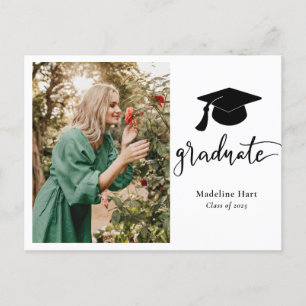 Graduate Hat   Save The Date Grad Photo Collage Postcard
