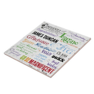 Graduate Inspirational Sayings Personalised Ceramic Tile