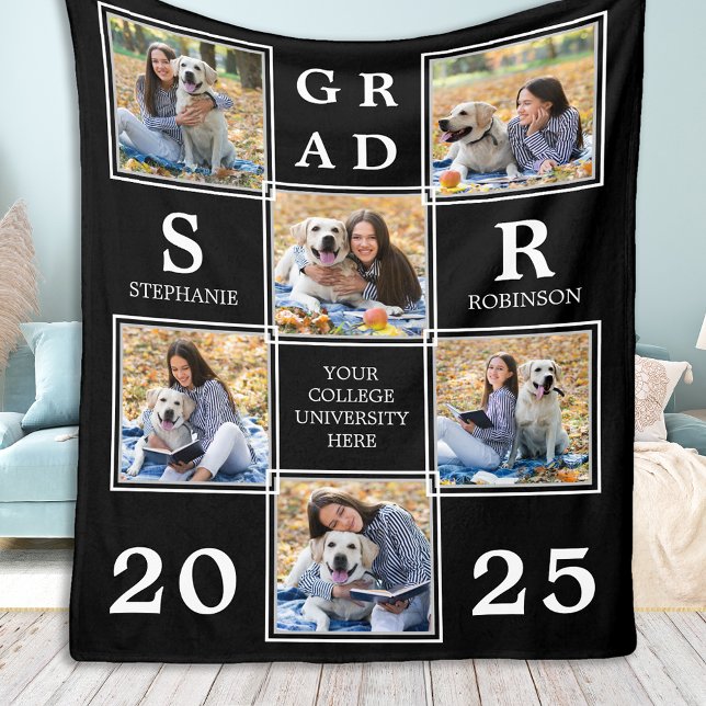 Graduate Keepsak Personalised Unique Photo Collage Fleece Blanket (Creator Uploaded)