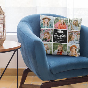 Graduate Keepsake 8 Photo Collage & Quote Gift Cushion