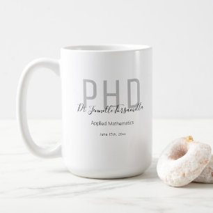 Graduate Keepsake Black Grey Name PhD Coffee Mug