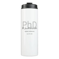 Graduate Keepsake Black Grey Name PhD Graduation