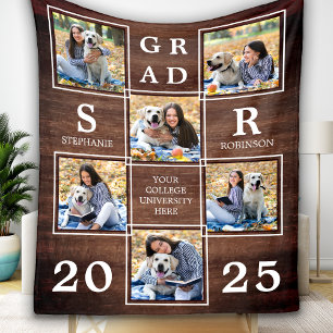 Graduate Keepsake Graduation Unique Photo Collage Fleece Blanket