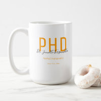 Graduate Keepsake Orange Black Name PhD