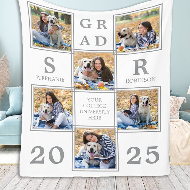 Graduate Keepsake Personalised Photo Collage Fleece Blanket (Creator Uploaded)