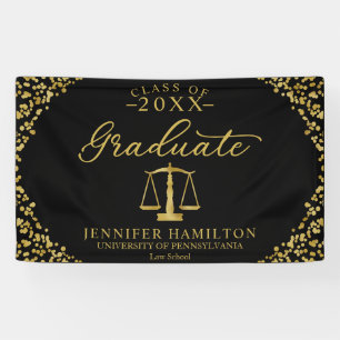 Graduate Law School Black Gold Graduation Banner