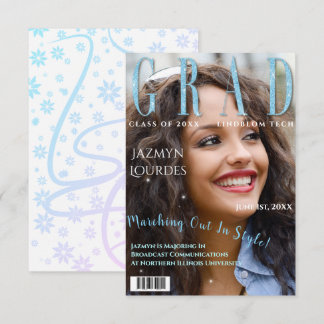 Graduate Magazine Cover Photo Graduation Announce Invitation