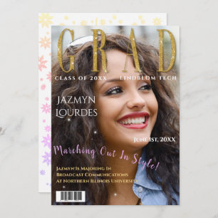 Graduate Magazine Cover Photo Graduation  Announcement
