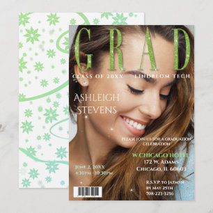 Graduate Magazine Cover Photo Graduation Party Invitation