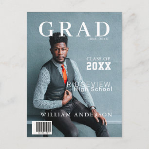 Graduate Magazine Photo Graduation Announcement Postcard