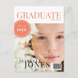 Graduate Magazine Photo Graduation Announcement Postcard