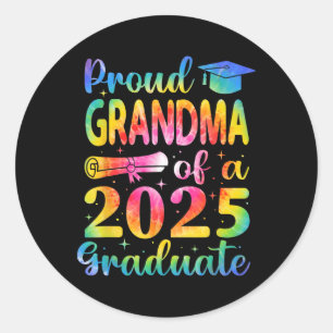 Graduate Matching Family Proud Grandma Of 2025 Gra Classic Round Sticker