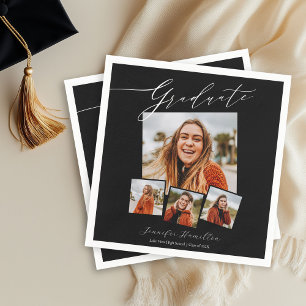 Graduate Minimalist  Photo Grad Party  Napkin