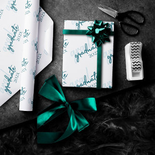Graduate Mint Green Playful Sage Trendy Script Wrapping Paper