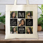 Graduate Modern 5 Photo Collage Graduation Tote Bag<br><div class="desc">Celebrate your graduate with these modern and elegant photo collage graduation tote bag. Customise with 5 of your favourite senior or college photos, and personalise with monogram initial, name, graduating year, high school or college name. Inspirational quote: "Take Pride in how far you have come, Have Faith in how far...</div>