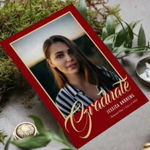Graduate Modern Editable Photo Graduation Invitation