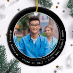 Graduate Modern Elegant Custom Photo Graduation  Ceramic Ornament<br><div class="desc">Introducing our elegant and modern graduation ornament - the perfect way to commemorate your special day! This simple yet stunning keepsake features space for a personalised photo, along with your name and school year for a truly personalised touch. Whether you're celebrating a high school, college, or university graduation, this ornament...</div>