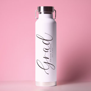 Graduate Modern Elegant Script Graduation Water Bottle