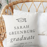 Graduate Modern Minimalist Simple Chic Graduation Cushion<br><div class="desc">Design is composed of serif typography on a simple background. 

Available here:
http://www.zazzle.com/store/selectpartysupplies</div>