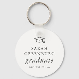 Graduate Modern Minimalist Simple Chic Graduation Key Ring
