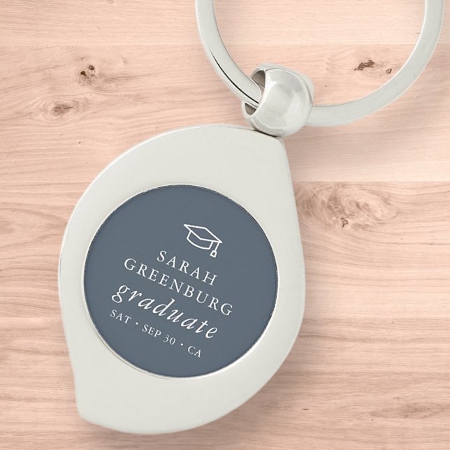 Graduate Modern Minimalist Simple Chic Graduation Key Ring (Creator Uploaded)