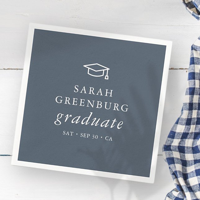 Graduate Modern Minimalist Simple Chic Graduation Napkin (Creator Uploaded)
