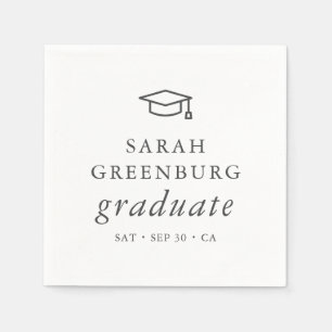 Graduate Modern Minimalist Simple Chic Graduation Napkin