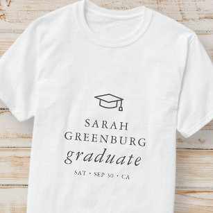 Graduate Modern Minimalist Simple Chic Graduation T-Shirt
