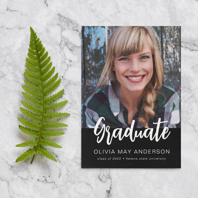 Graduate | Modern Photo Graduation Announcement (Creator Uploaded)